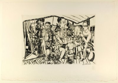 Achter de Schermen, plaat drie uit Jaarmarkt door Max Beckmann