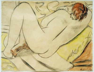 Liggende Rugnaakt door Max Beckmann