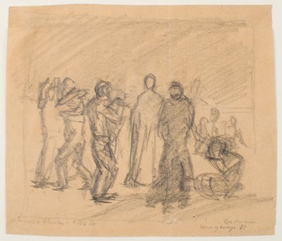 Schets voor Christus in de woestijn door Max Beckmann