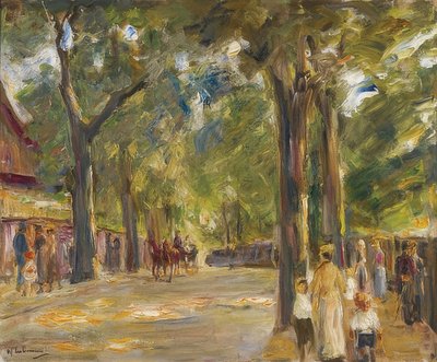 De grote Seestraße in Wannsee met wandelaars door Max Liebermann