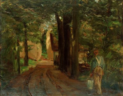 Ingang naar de boerderij door Max Liebermann