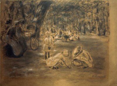 Speeltuin in de Tiergarten door Max Liebermann