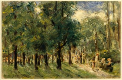 Pad in het park met wandelaars door Max Liebermann