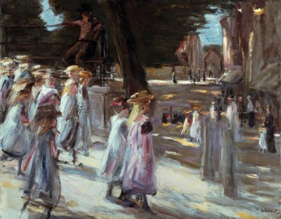 Weg naar school in Edam door Max Liebermann