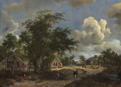 Een uitzicht op een hoofdweg, 1665 door Meindert Hobbema