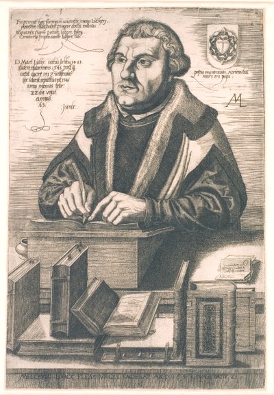 Portret van Martin Luther door Melchior Lorck