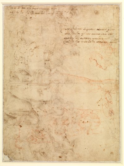 Figurenstudie door Michelangelo Buonarroti