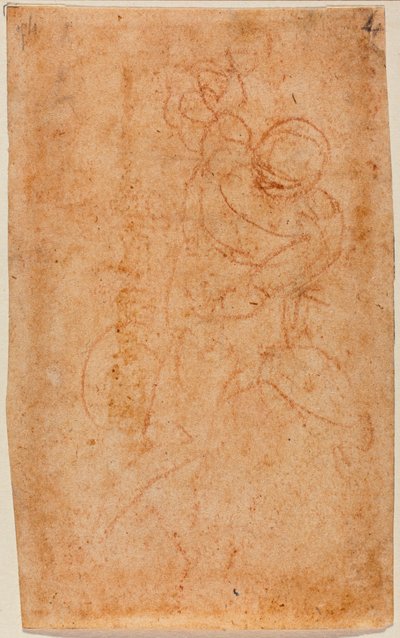 Zittende mannelijke naakt door Michelangelo Buonarroti