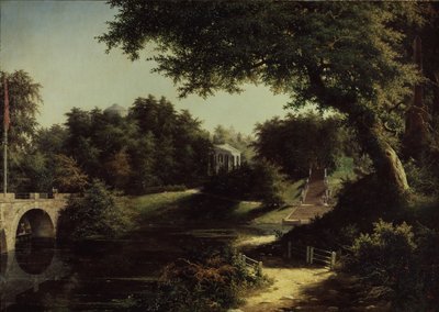 Uitzicht op het park in Pavlovsk door Mikhail Ivanovich Lebedev