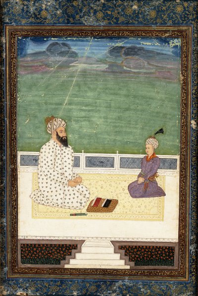 Een mullah en een leerling, 18e eeuw door Mughal School