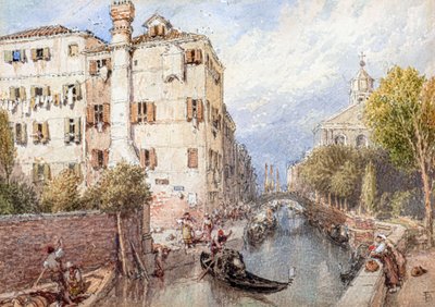 Een zijkanaal in Venetië door Myles Birket Foster