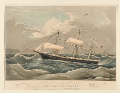 Clipper Schip door Nathaniel Currier