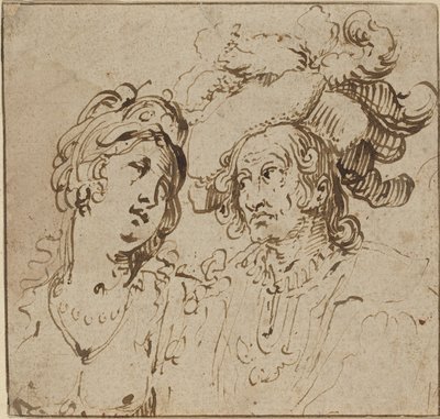 Kavalier met een hoer door Netherlandish 17th Century