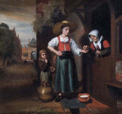 De Melkmeid door Nicolaes Maes