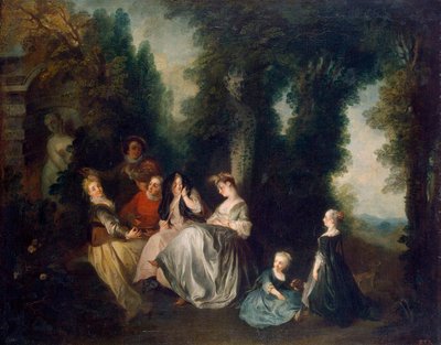 Feest in de tuin, 1690-1743 door Nicolas Lancret