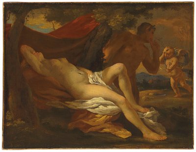 Jupiter en Antiope door Nicolas Poussin