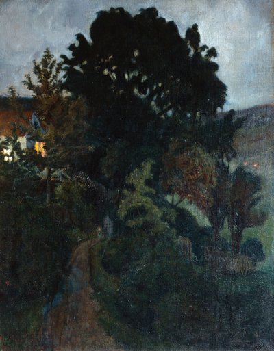 Herfstschemering in de tuin door Nikolai Astrup