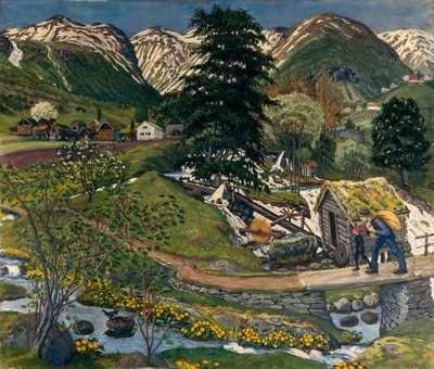 Kvennagong en Jolster erf door Nikolai Astrup