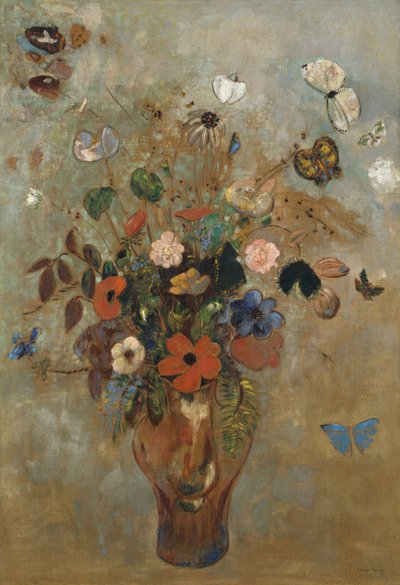 Stilleven met bloemen door Odilon Redon