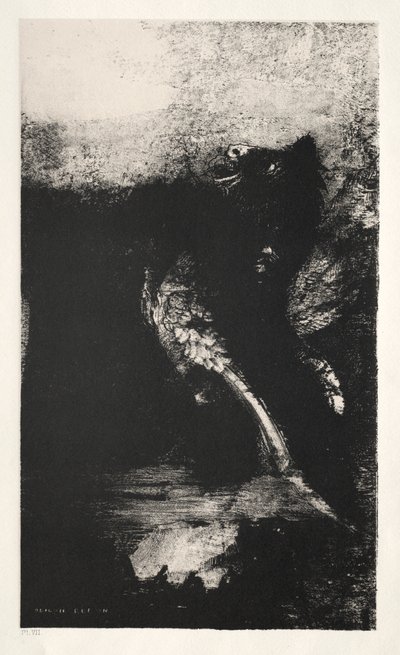 De Chimera met Groene Ogen Draait, Blaft door Odilon Redon