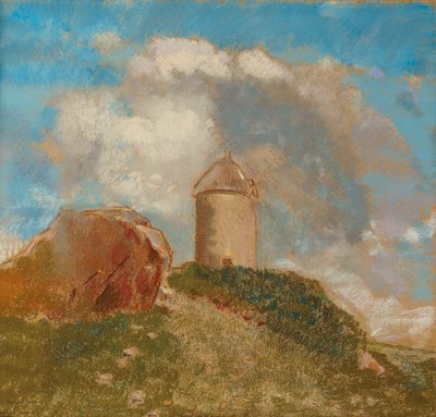 De Windmolen, ca. 1880 door Odilon Redon