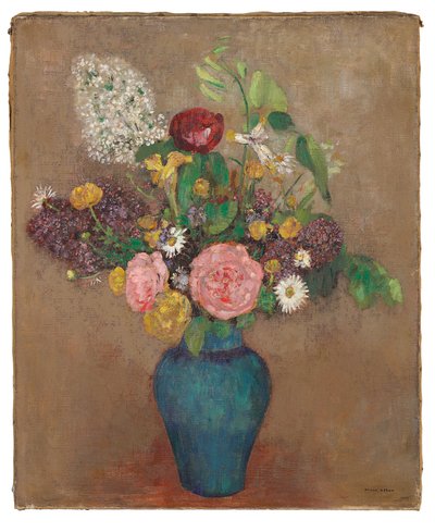 Vaas met bloemen door Odilon Redon