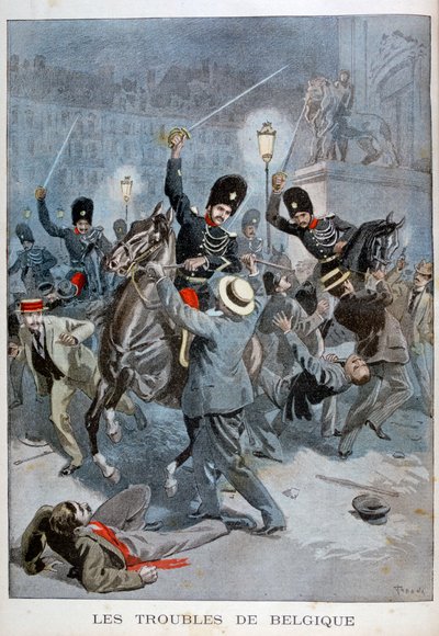 Problemen in België, 1899 door Oswaldo Tofani