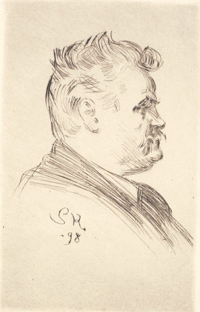 Portret van Carl Locher, profiel door Peder Severin Krøyer