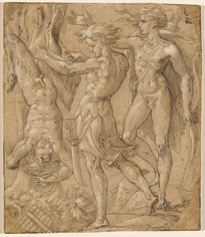 Het Villen van Marsyas door Parmigianino