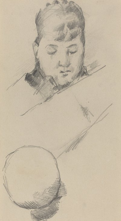 Buste van Madame Cézanne [verso], 1884-1885 door Paul Cézanne