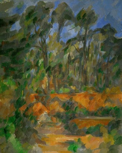 Open plek in het bos door Paul Cézanne