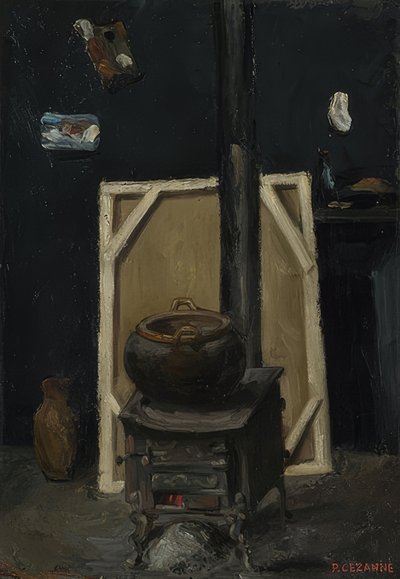 De oven in het atelier. Rond 1865 door Paul Cézanne