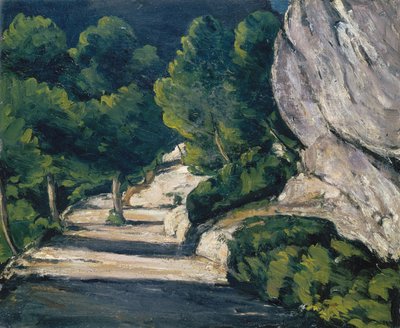 Landschap. Weg met bomen in de Rocky Mountains door Paul Cézanne