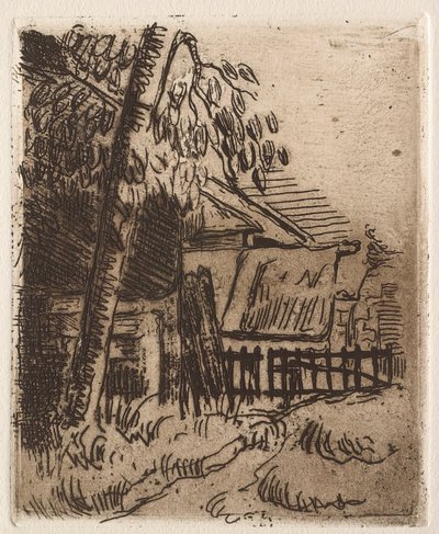 Landschap in Auvers, 1873 door Paul Cézanne