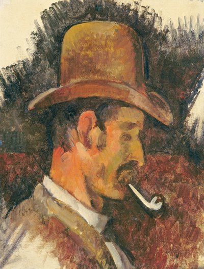 Man met pijp door Paul Cézanne