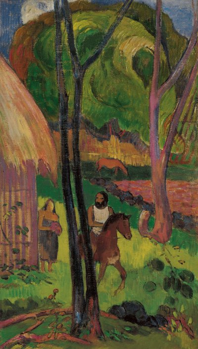 Ruiter voor de hut, 1902 door Paul Gauguin