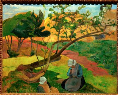 Landschap met Twee Bretonse Vrouwen door Paul Gauguin