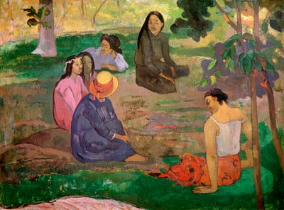 Les Parau Parau Gesprek, 1891 door Paul Gauguin