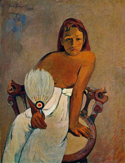 Het Meisje met een Waaier, 1902 door Paul Gauguin