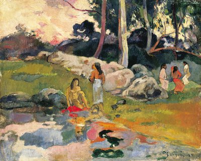 Vrouwen bij de rivier door Paul Gauguin