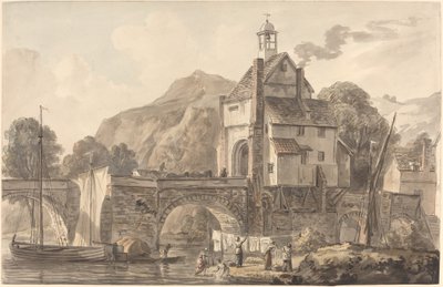 De Brug bij Bridgnorth in Shropshire door Paul Sandby