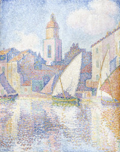 Klokkentoren in Saint Tropez door Paul Signac