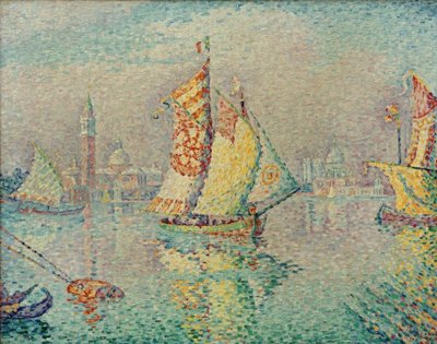 Lagune, gele sluier door Paul Signac