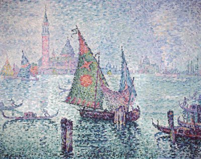 Het Groene Zeil, Venetië door Paul Signac