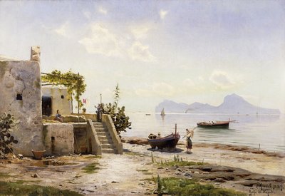 Vanuit Sorrento, Richting Capri door Peder Monsted