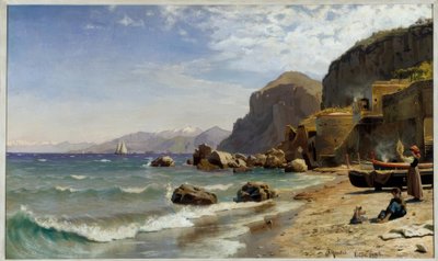 Strand op Capri door Peder Monsted