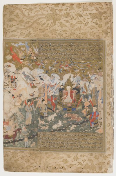 Suleyman op de troon, 1571-72 door Persian School