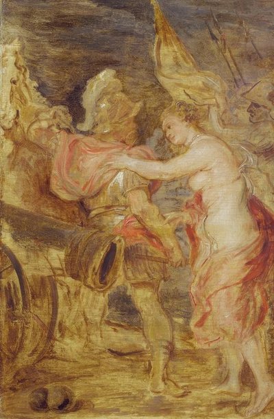 Venus begeleidt Mars naar de oorlog door Peter Paul Rubens