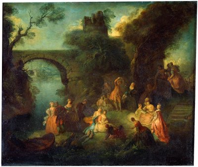 Dans aan de rivier, c1720-1730 door Pierre Antoine Quillard