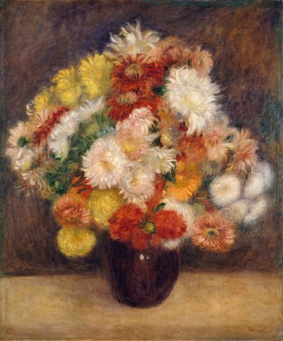 Boeket chrysanten, 1881 door Pierre Auguste Renoir